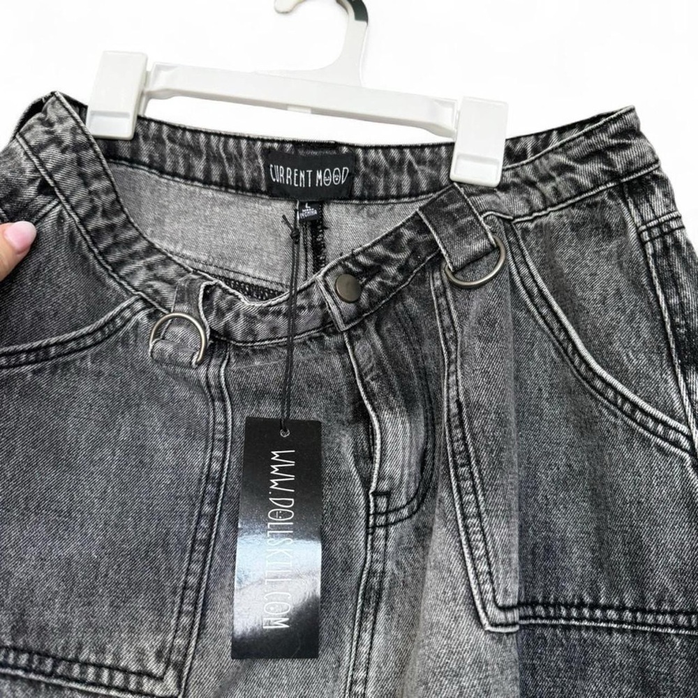 Dolls Kill Current Mood Popularity Explained 2-Way Denim Maxi Skirt NWT Large - Picture 5 of 8
